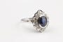 Bague 53 Bague Marguerite Or blanc Saphir Diamants 58 Facettes