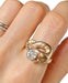Ring 57 Art Nouveau ring in pink gold and diamond 58 Facettes