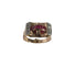Bague 58 Bague Tank Art Déco diamants rubis or platine 58 Facettes