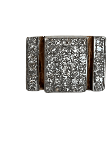 Bague 50.5 Bague Tank Chevalière Or Jaune Diamants 1,30 ct 58 Facettes LOT 6167