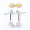 Boucles d'oreilles Longues boucles d'oreilles en or blanc 18 carats ornées de rosettes de diamants 58 Facettes VV1-F