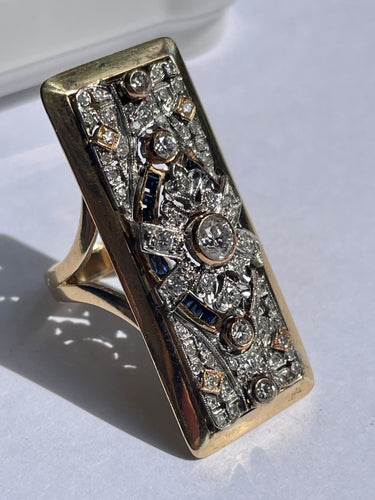 Bague 54 Rare bague Art Déco diamants 58 Facettes