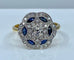 Bague 53 Bague en or jaune et or blanc18 carats en saphirs et diamants 58 Facettes AB219