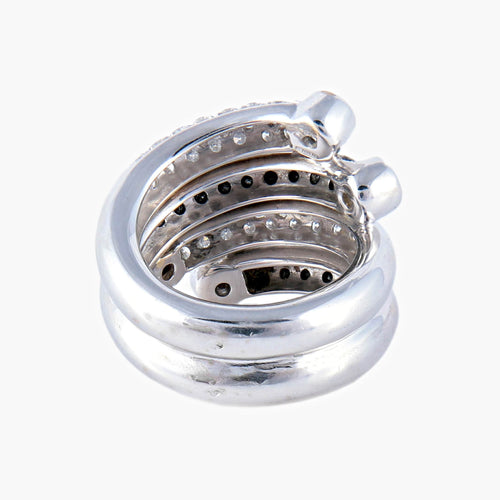 Bague 50 Bague Diamants noirs et blancs 58 Facettes AB591