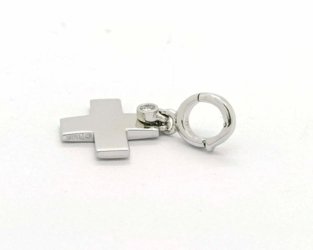 Pendentif Pendentif croix Piaget en or blanc serti de diamants 58 Facettes 6804