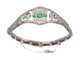Bracelet Bracelet Art déco sophistiqué en platine : diamants, émeraudes et onyx 58 Facettes 20358-0165