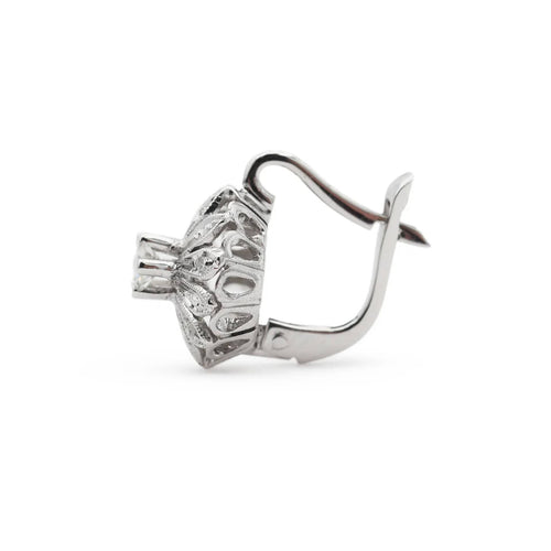 Boucles d'oreilles Boucles d'oreilles en or blanc serties de diamants de 0,26 ct 58 Facettes 17583