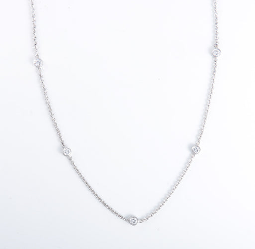 Collier COLLIER A CHAINE OR GRIS 8 DIAMANTS 58 Facettes