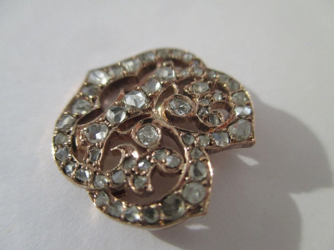 Pendentif monogramme C B pavé de diamants en or rose 18k 58 Facettes