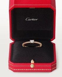 Bague 53 CARTIER - Bague étincelle en or rose et diamant 58 Facettes CARTIER-ETC-1546