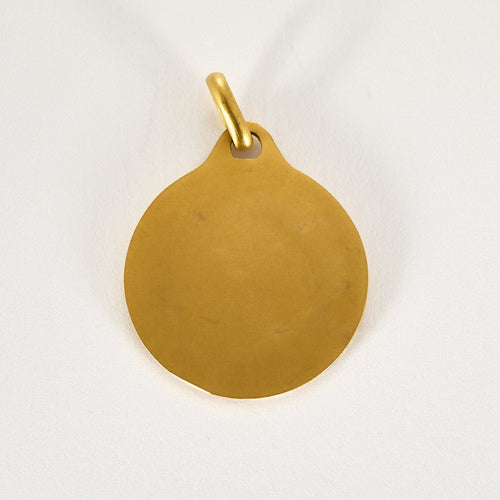 Pendentif Augis - Médaille sentimentale en or jaune, rubis et diamants 58 Facettes CHAL1174