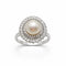 Bague 55 Bague vintage en or blanc avec perle et diamants 58 Facettes 50380