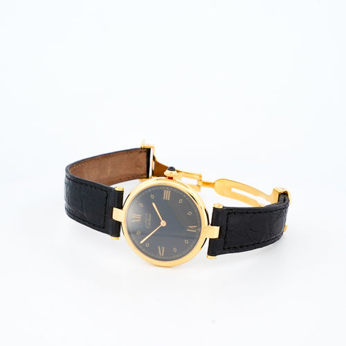 CARTIER - Must Vendôme - Black buckley dial - LM 58 Facettes