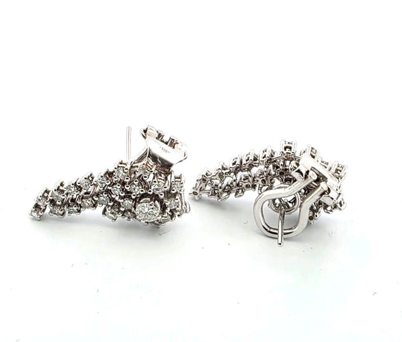 Boucles d'oreilles Orecchini en or blanc 18 kt et diamants 58 Facettes