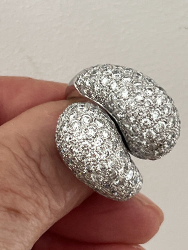 Bague 53 Bague Croisée or gris diamants 58 Facettes LOT 6593