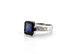 Bague 52 Bague en platine avec saphir et diamants 58 Facettes
