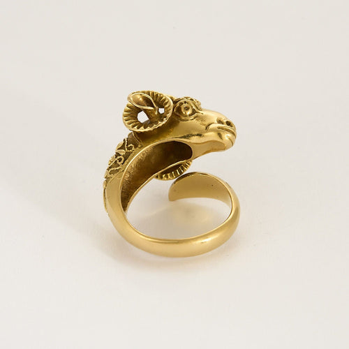 Bague 51,5 Bague bélier en or jaune 58 Facettes ARR2004
