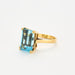 Bague 53.5 Bague or jaune topaze bleue 58 Facettes