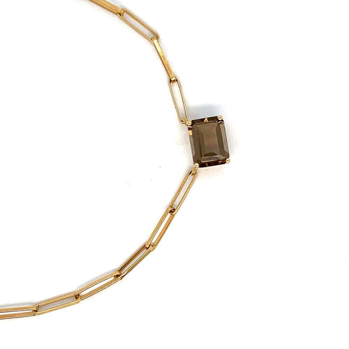 Collier Collier en Or Jaune et Quartz Fumé 58 Facettes