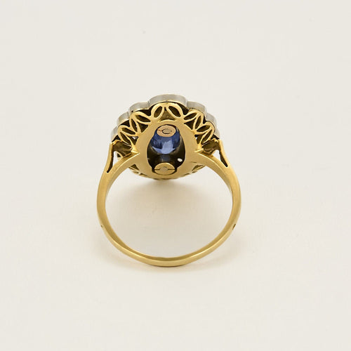 Bague 56 Bague en Or jaune, saphir, diamants et onyx 58 Facettes B250679