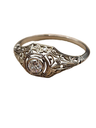 Bague 57 Bague solitaire ancienne début 1900 58 Facettes