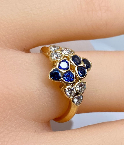 Mauboussin - Bague en or jaune 18 carats et saphirs et diamants