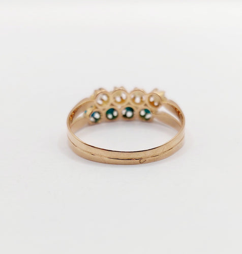 Bague 56.5 Bague antique or rose 18k perles et turquoises (circa 1900) 58 Facettes A05999