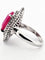 Bague 62 Bague en or blanc avec rubis et diamants 58 Facettes
