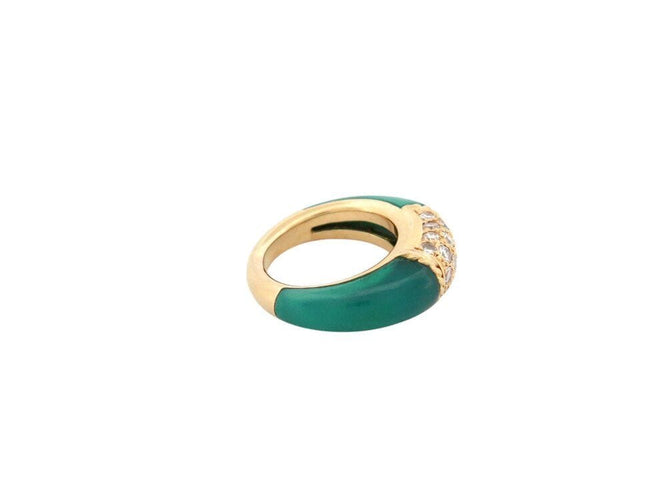 Bague 45 bague VAN CLEEF & ARPELS philippine t45 or jaune 18k chrysoprase & diamants 58 Facettes 267351