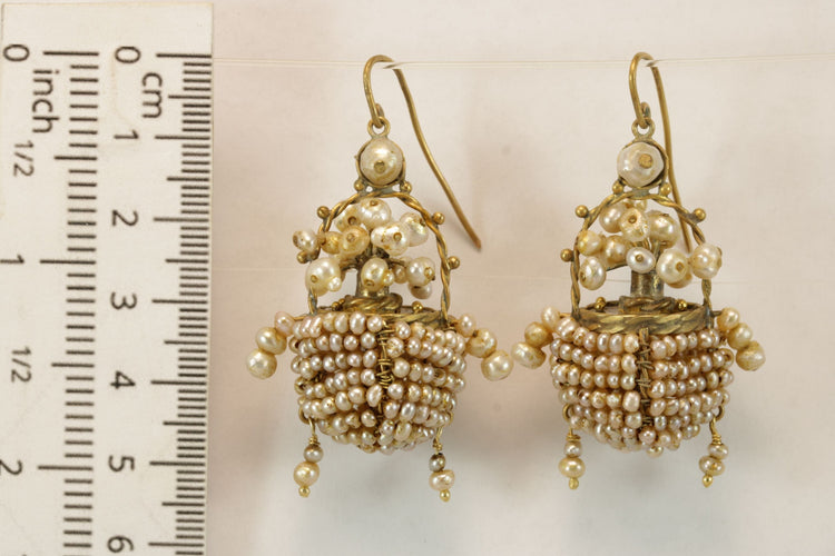 Boucles d'oreilles Boucles d'oreilles anciennes en perles et or 58 Facettes 7708