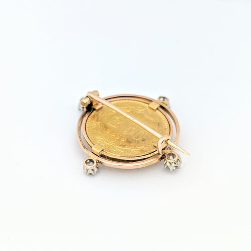 Pendentif Broche or jaune Médaille Pape diamants 58 Facettes 29049