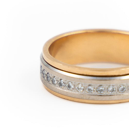 Bague 54 Bague Alliance Or rose, Or blanc Diamant 58 Facettes 2201988CN