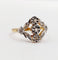 Bague 52 Bague antique diamants taille roses en or 18k monture fleurie 58 Facettes A06398