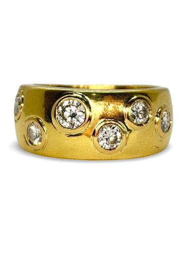 Bague 54.5 Bague or jaune et diamants 0,75 ct 58 Facettes 1152