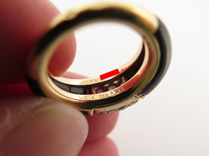 Bague 45 bague VAN CLEEF & ARPELS philippine t45 or jaune 18k onyx & diamants 0.5ct 58 Facettes 271397