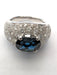 Bague Splendide bague en or blanc 18 carats avec saphir et diamants 58 Facettes