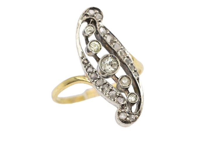 Bague 58 Bague Art Nouveau en or jaune et diamants, début du XXe siècle 58 Facettes 9815