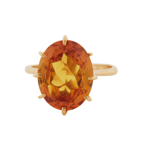 Bague 56 Bague Or Jaune - Quartz Fumé Citrine 58 Facettes RÉF 2019/15