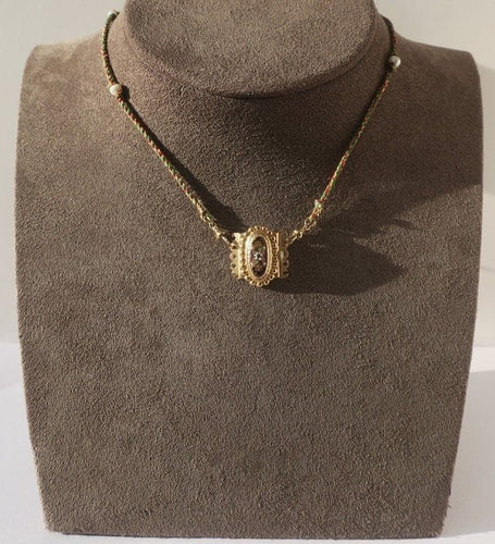 Rare fermoir régional émail or rose XIXe 58 Facettes