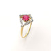 Bague 61 Bague ancienne or jaune, rubis, diamants 58 Facettes