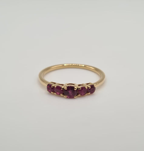 Bague 51 Bague or jaune 18 carats sertie de rubis 58 Facettes