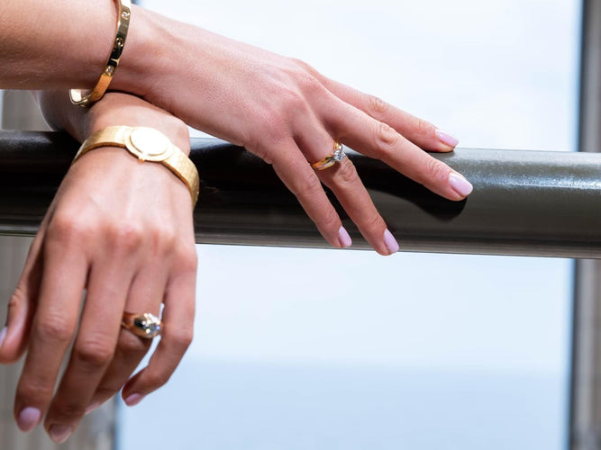 Bague 56 Bague Solitaire Or jaune, Or blanc Diamant 58 Facettes 578381CD