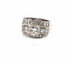 Bague 54 Superbe bague Art déco en or blanc 18 carats avec un gros diamant central et des diamants environnants 58 Facettes