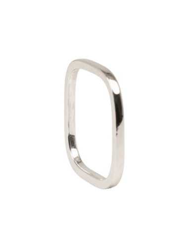 Bague 49 DINH VAN Alliance carrée or blanc 58 Facettes 1206.1