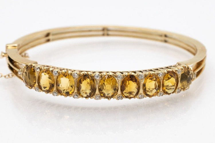 Bracelet Bracelet unique en or avec citrines ovales et diamants 58 Facettes 10592