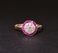 Ring 56 Art Deco Ring with Calibrated Diamonds and Rubies, Gold 58 Facettes