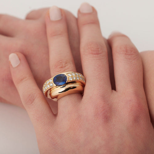 Bague 49 Bague saphir et diamants 58 Facettes