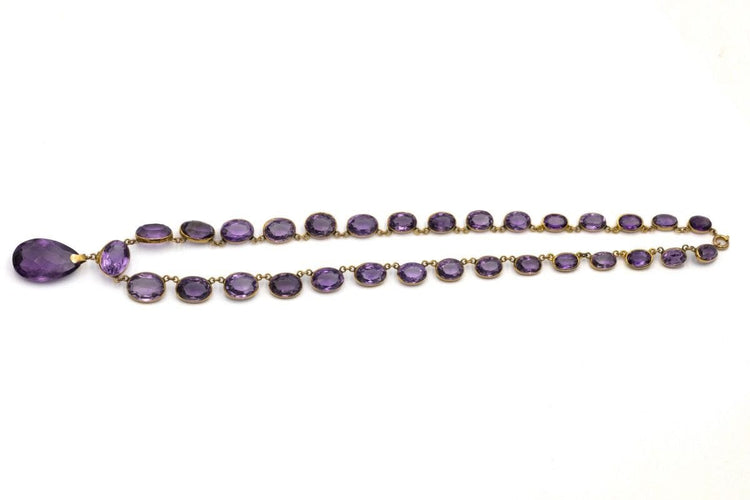 Collier ancien Rivière en or et améthystes, première moitié du XXe siècle