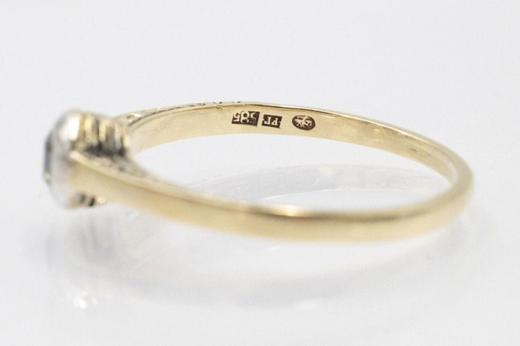 Bague 59 Bague solitaire ancienne avec un diamant taille brillant ancien de 0,20 ct. Années 1930/1940 58 Facettes 111666