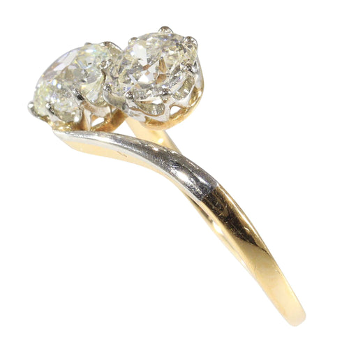 Bague 55 Héritage de l'amour : la bague de fiançailles vintage « Toi et Moi » 58 Facettes 15181-0103